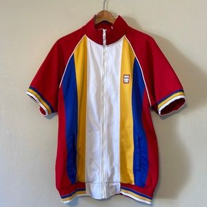 Brooklyn Xpress Full Zip Short Sleeve Striped Jacket‎ Size XL/18